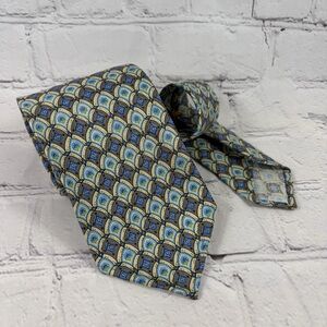 Passaggio Cravatte Blues/Grey/Cream Pattern Silk Tie